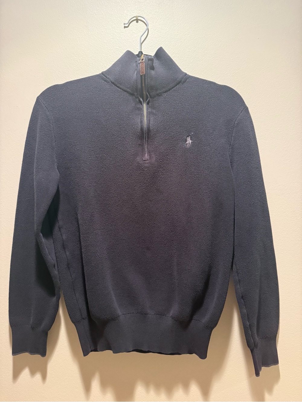 Polo Ralph Lauren Men’s XS Pima Cotton Quarter-Zip Sweater Navy